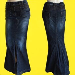 New! Just Cavalli Long Maxi Denim Jean Skirt